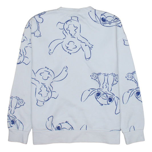 Disney Primark Women White Stitch Sweatshirt Medium 12/14 Relaxed Fit