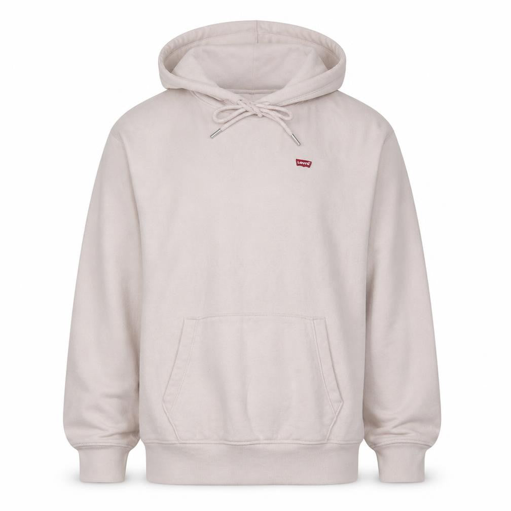 Levi's Men's Beige Pullover Hoodie Size M Logo Fleece Sweatshirt