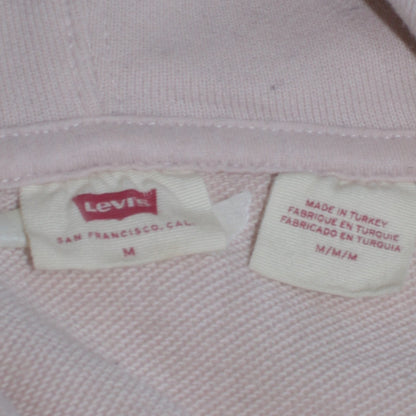Levi's Men's Beige Pullover Hoodie Size M Logo Fleece Sweatshirt