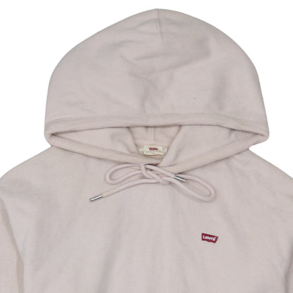 Levi's Men's Beige Pullover Hoodie Size M Logo Fleece Sweatshirt