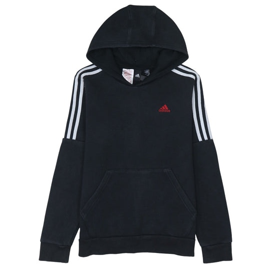 Adidas Boys Black Pullover Hoodie 14-15 Years Cotton Blend Casual Sportswear