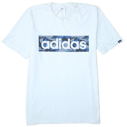 Adidas Men's White Large Graphic Logo Short Sleeve T-Shirt