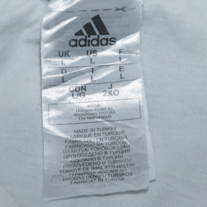 Adidas Men's White Large Graphic Logo Short Sleeve T-Shirt