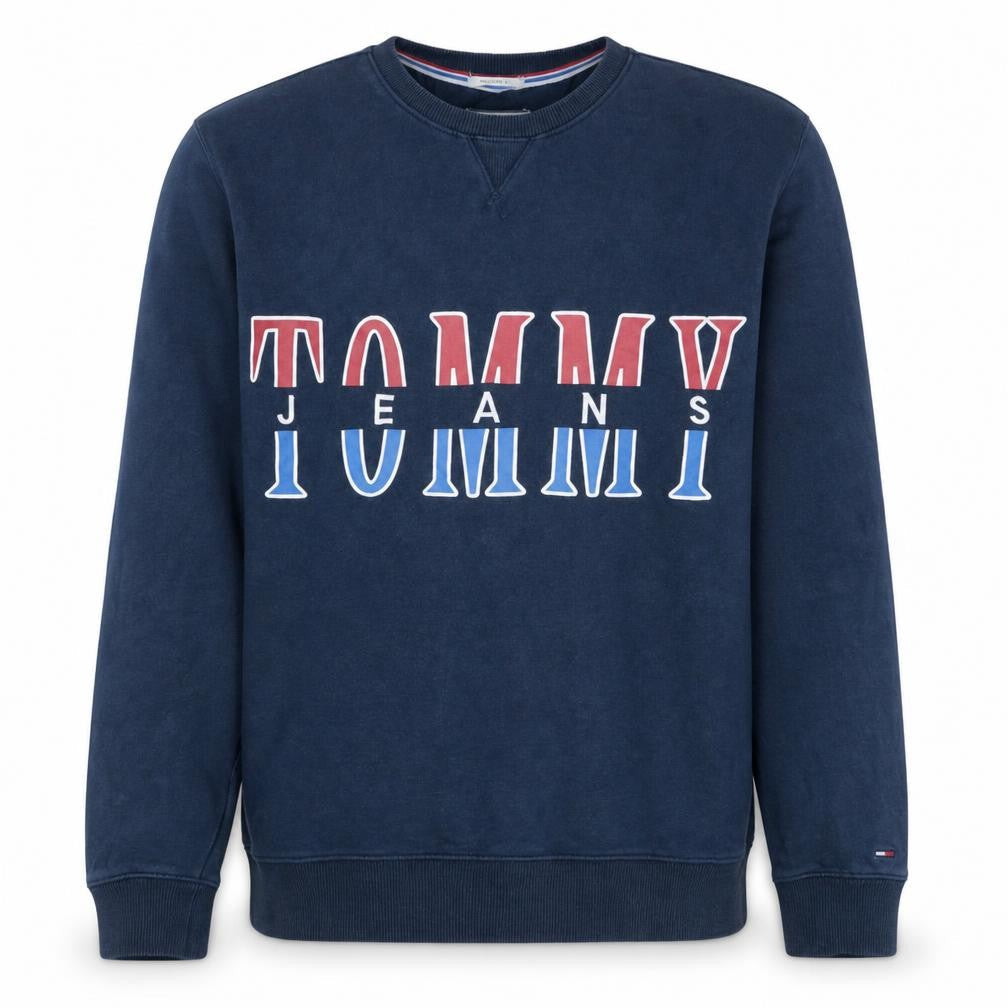 Tommy Jeans Mens Blue Logo Crew Neck Sweatshirt Size L