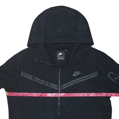 Nike Men's Black Full Zip Hoodie L Cotton Blend Sportswear