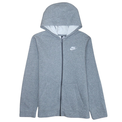 Nike Boys Grey Full Zip Hoodie XL Standard Fit Fleece Lined