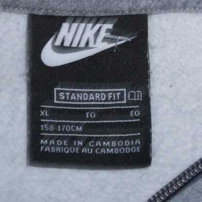 Nike Boys Grey Full Zip Hoodie XL Standard Fit Fleece Lined