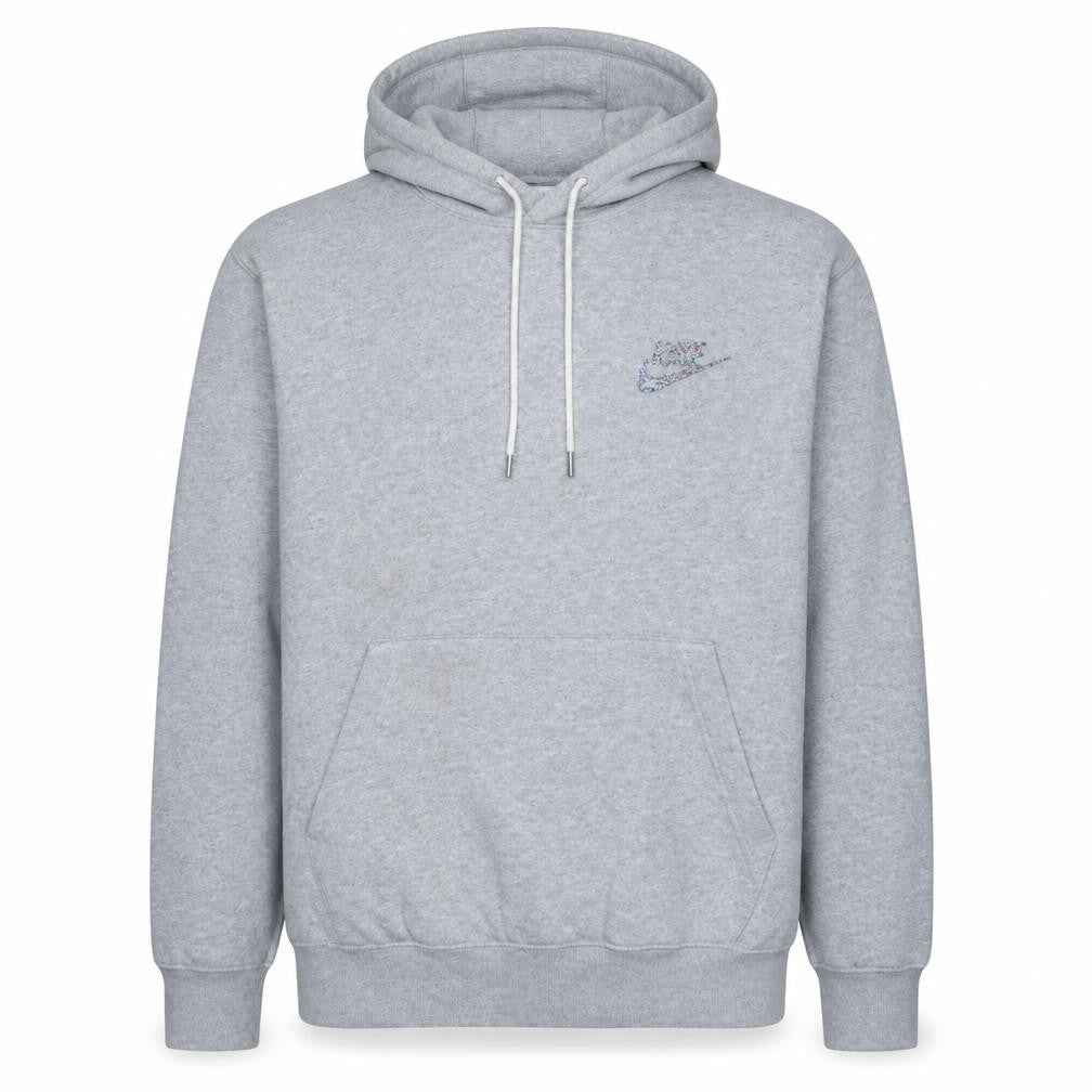 Nike Mens Grey Pullover Hoodie M Regular Fit Fleece Sweatshirt