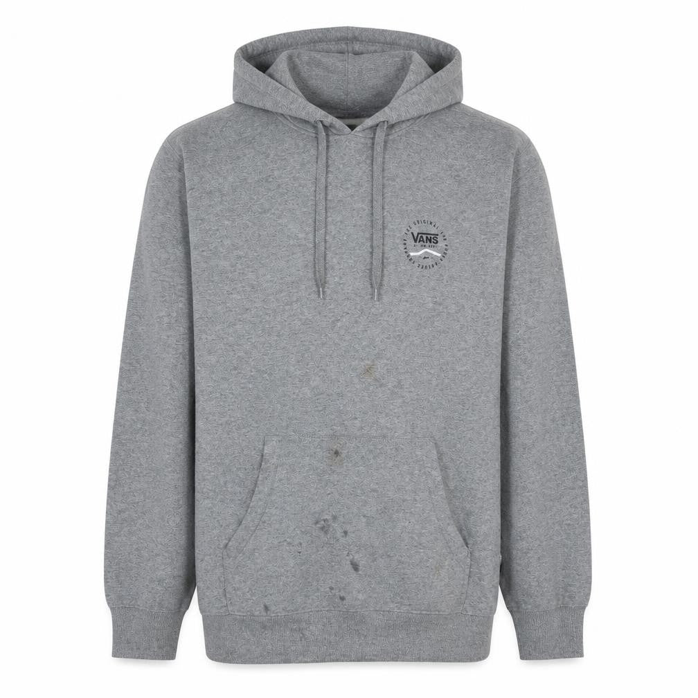 Vans Men's Grey Small Pullover Hoodie with Logo Graphic