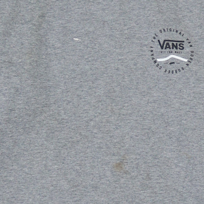 Vans Men's Grey Small Pullover Hoodie with Logo Graphic