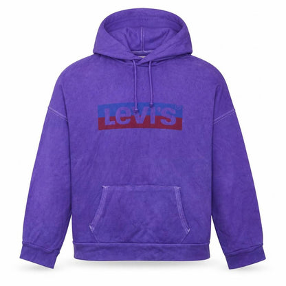 Levi's Men's Purple Pullover Hoodie Small Graphic Logo Fleece