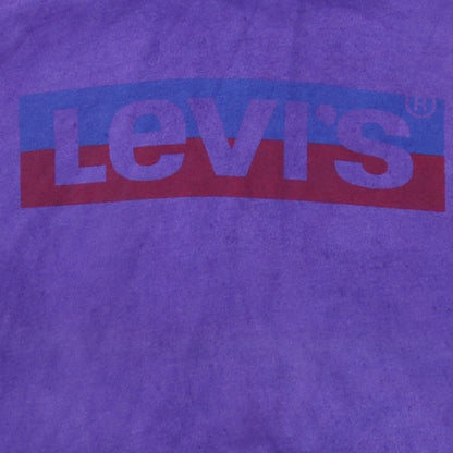 Levi's Men's Purple Pullover Hoodie Small Graphic Logo Fleece