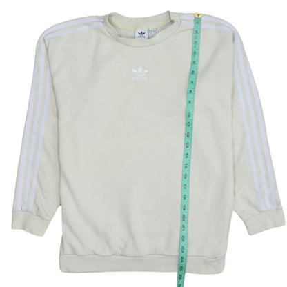 Adidas Women Beige Crew Neck Pullover Sweatshirt Size 10