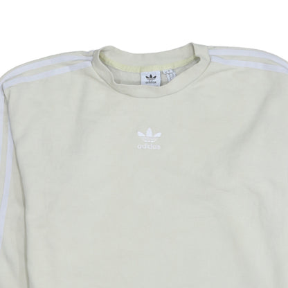 Adidas Women Beige Crew Neck Pullover Sweatshirt Size 10