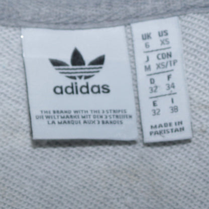 Adidas Women Grey Beige 1/2 Zip Hooded Sweatshirt Size XS UK 6