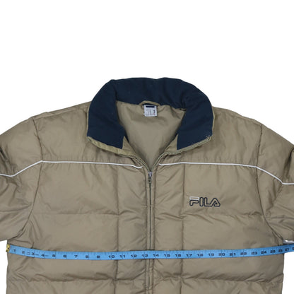 FILA Men's Beige XL Puffer Jacket Nylon Winter Sports Coat