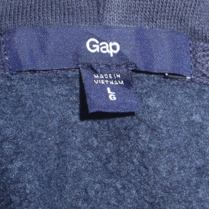 Gap Men's Blue Full Zip Hoodie Size L Regular Fit Fleece Logo Sweatshirt