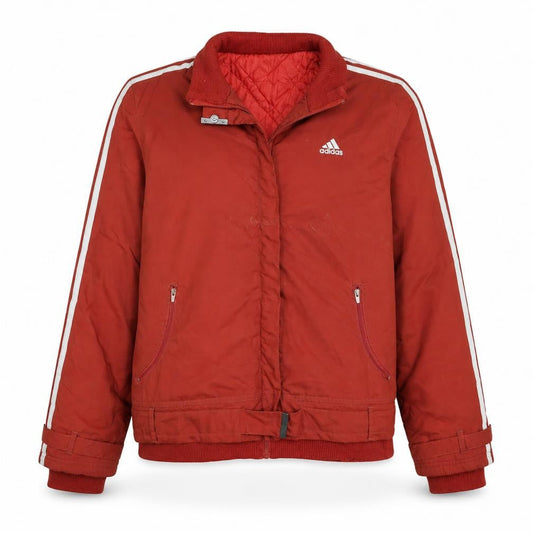 Front view of adidas Men Red Bomber Jacket XL Polyester Lined Sportswear