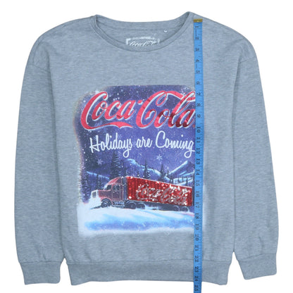 George Women Grey Coca-Cola Christmas Sequin Sweatshirt UK 12-14