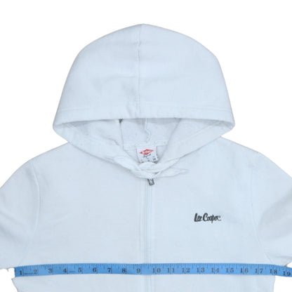 Lee Cooper Women's White Full Zip Hoodie Size 10 UK Cotton Blend Casual