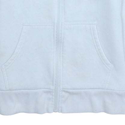 Lee Cooper Women's White Full Zip Hoodie Size 10 UK Cotton Blend Casual