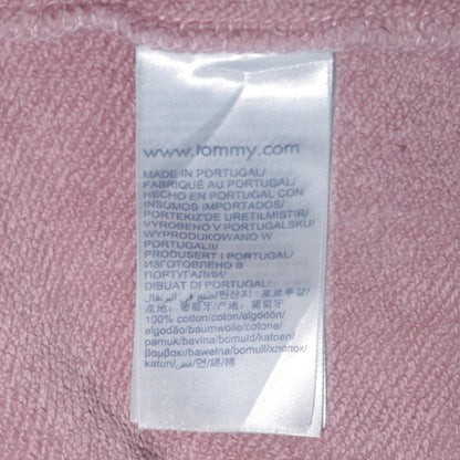 Tommy Hilfiger Womens Pink Pullover Hoodie S 100% Cotton Embroidered Logo