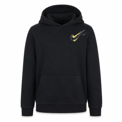 Nike Boys Black Pullover Hoodie Size L (147-158cm) Logo Print Sweatshirt