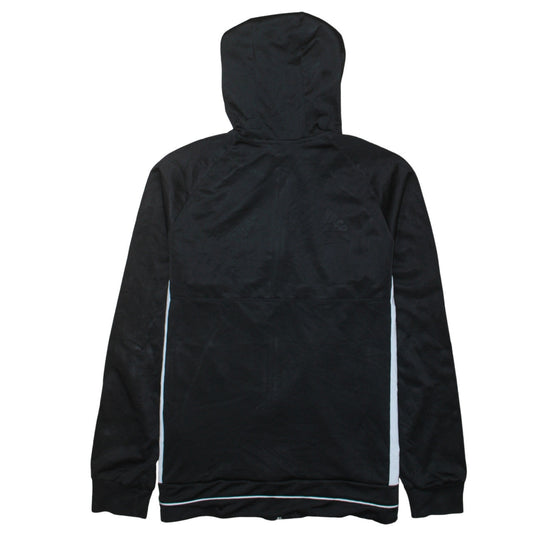 Adidas Boys Black Full Zip Hoodie Size M with White Stripes
