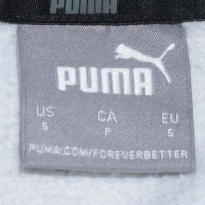 Puma Men's Grey Small Pullover Hoodie Logo Graphic Sportswear