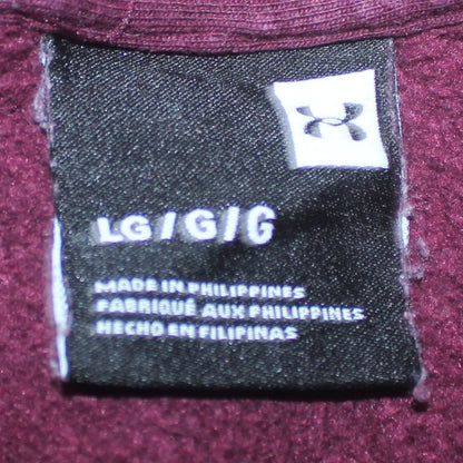 Under Armour Womens Burgundy Hoodie Size L Cotton Blend Pullover