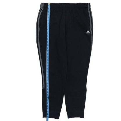 Adidas Men's Black Jogger Sweatpants M Tapered Fit Side Stripe