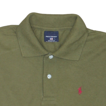 Polo Sport Men's Green L Cotton Polo Shirt Classic Fit