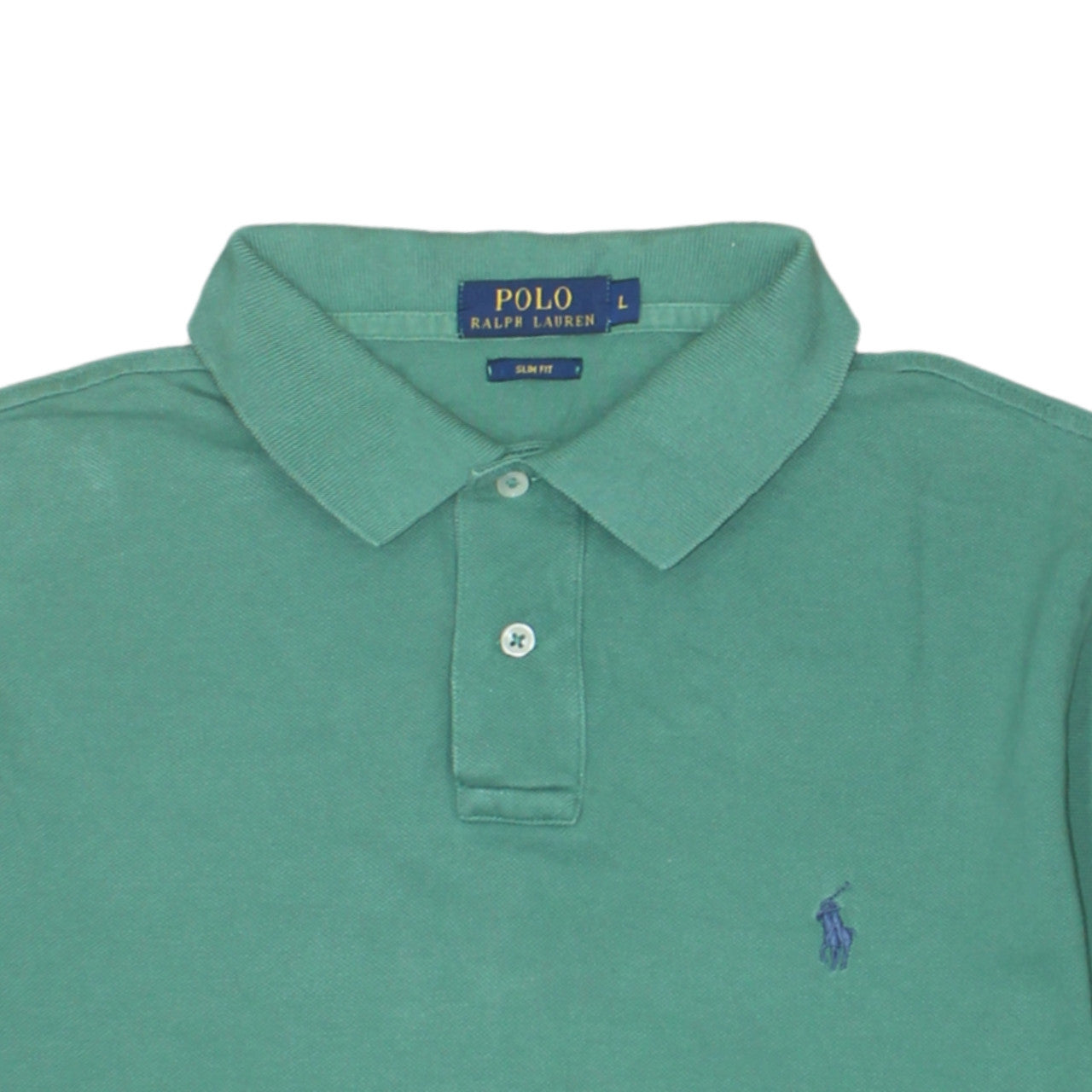 Ralph Lauren Men's Green Slim Fit Polo Shirt L Classic Cotton