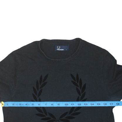 Fred Perry Men's Black Small Crew Neck Cotton Logo T-Shirt
