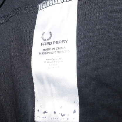 Fred Perry Men's Black Small Crew Neck Cotton Logo T-Shirt
