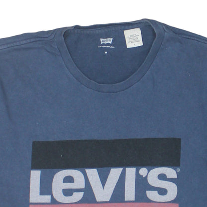 Levi's Men's Blue Regular Fit Logo Cotton T-Shirt M
