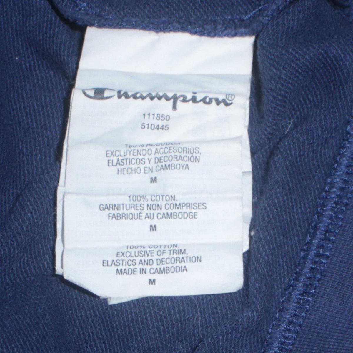 Champion Women's Navy Blue Pullover Hoodie Medium Cotton Logo