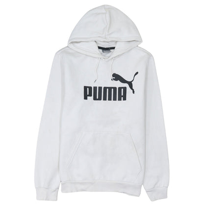 Puma Mens White Pullover Hoodie Small Logo Sportswear
