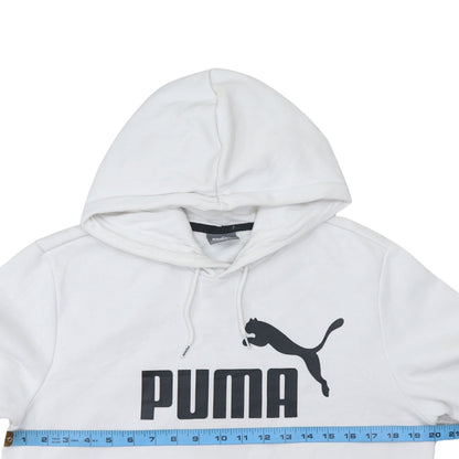 Puma Mens White Pullover Hoodie Small Logo Sportswear