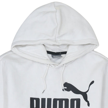 Puma Mens White Pullover Hoodie Small Logo Sportswear