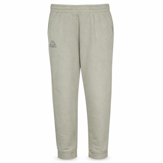 Front view of Kappa boys’ beige jogger sweatpants, size 158, regular fit elastic waist