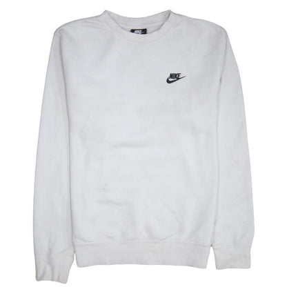 Nike Men's White XS Pullover Crew Neck Logo Sweatshirt
