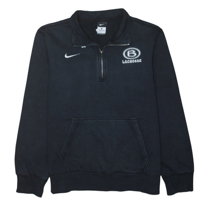 Nike Men's Black 1/4 Zip Fleece Lacrosse Sweatshirt M