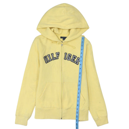 Tommy Hilfiger Women's Yellow Full Zip Hoodie Size M Cotton Blend