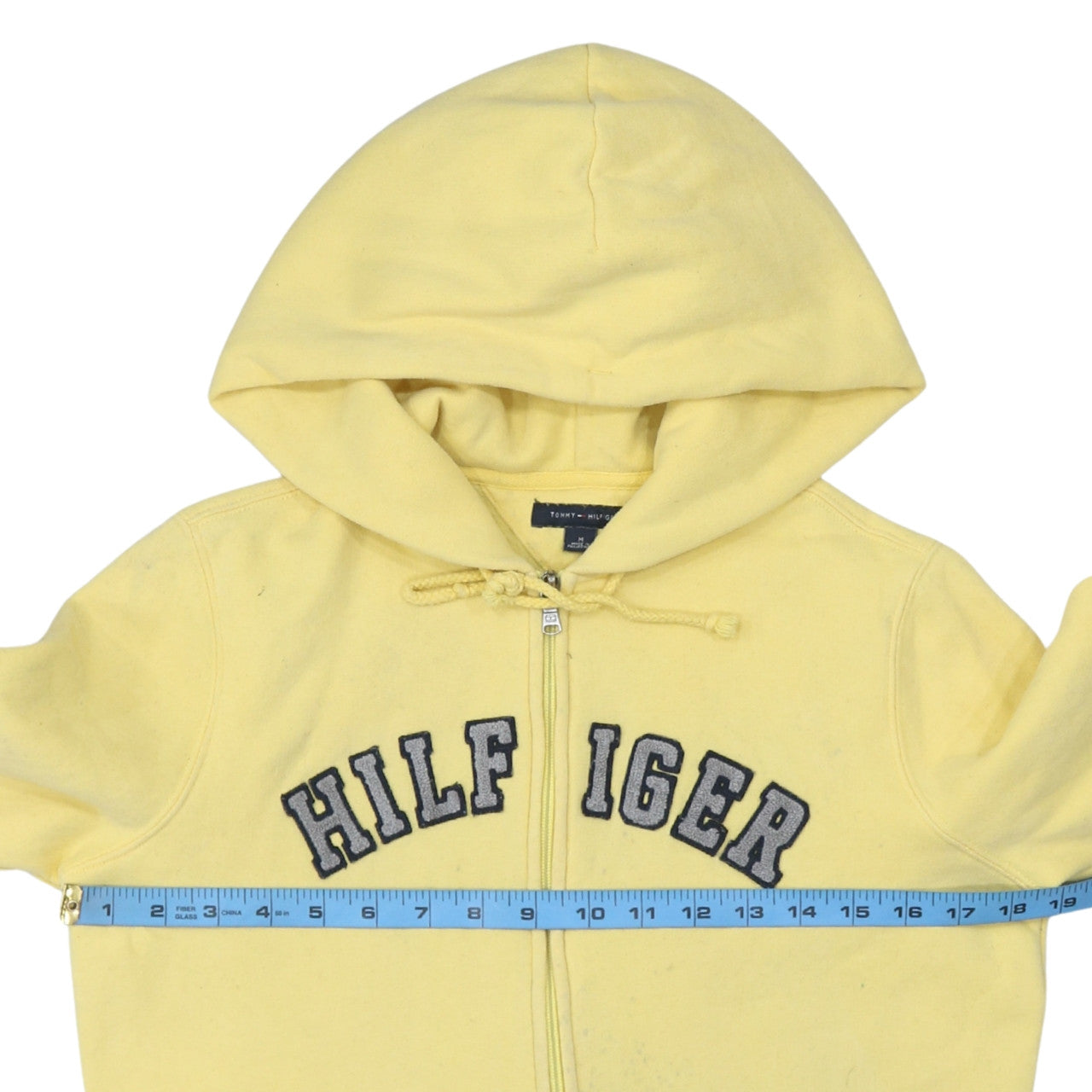 Tommy Hilfiger Women's Yellow Full Zip Hoodie Size M Cotton Blend