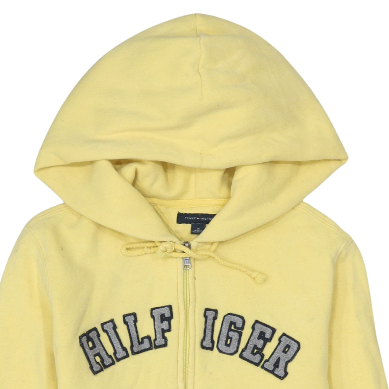 Tommy Hilfiger Women's Yellow Full Zip Hoodie Size M Cotton Blend