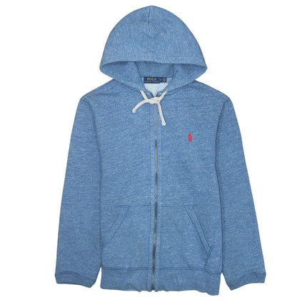 Ralph Lauren Men's Blue Full Zip Hoodie Size M Classic Cotton Blend