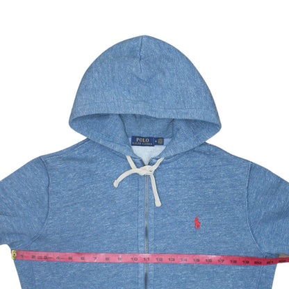 Ralph Lauren Men's Blue Full Zip Hoodie Size M Classic Cotton Blend