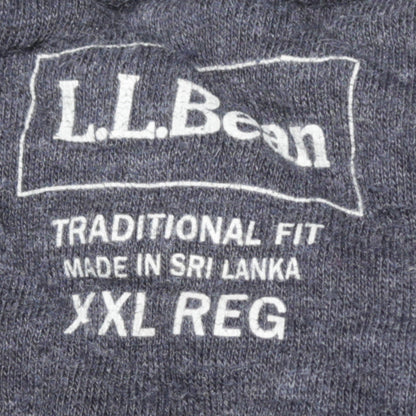 L.L.Bean Mens Blue 2XL Traditional Fit Quilted Crew Neck Sweatshirt