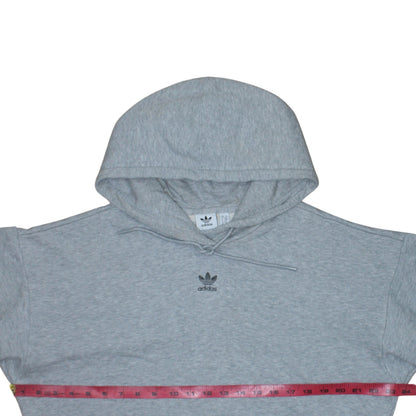 Adidas Womens Grey Pullover Hoodie Size 10 Logo Print Hooded Sweatshirt